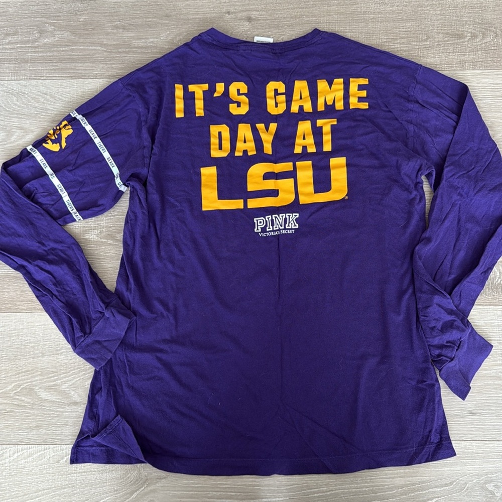 Pink by Victoria Secret - COLLEGIATE LSU Long Sleeve Shirt - Medium - Picture 2 of 3